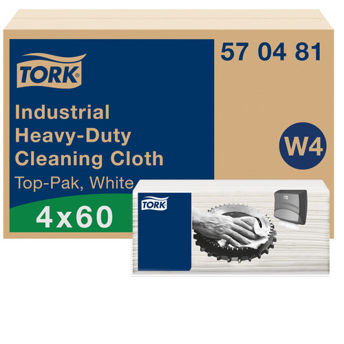 Tork Cleaning Wipe 6.417X5.512 IN 1.693X5.512 IN Heavy Duty White Embossed Refill Industrial 960/Case
