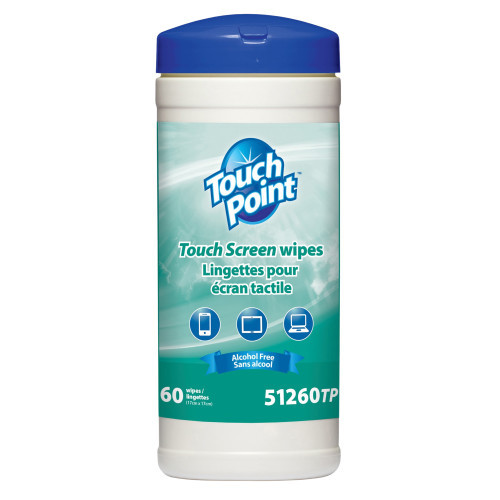 Touch Point® Touch Screen Wipe 6.7X6.7 IN Fragrance Free Lint Free Anti-Static Alcohol Free 60 Count/Pack 12 Packs/Case