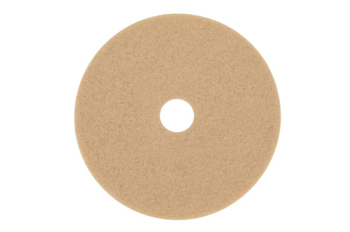3M™ 3400 Burnishing Pad 19X1 IN Tan Non-Woven Polyester Fiber 1500-3000 RPM Center Hole 5/Case