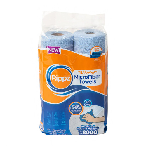 Rippz Cleaning Towel 11X12 IN Polyester Blend Blue Roll 1 Count/Pack