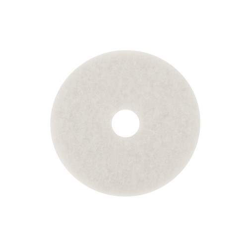 3M™ 4100 Buffing Pad 11X1 IN White Non-Woven Polyester Fiber 175-600 RPM Center Hole 5/Case