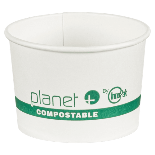 Planet+® Food Container 8 OZ PLA White Laminated 1000/Case