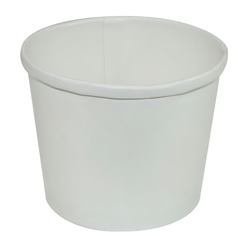 Soup Food Container Base & Lid Combo With Plastic Lid 12 OZ Paper White Round 250/Case