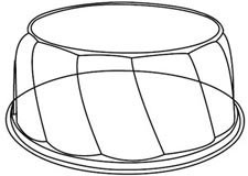 Lid Dome 11.88X5.38 IN 1 Compartment PET Clear For Tall Base & Lid Combo Container Swirl 100/Case