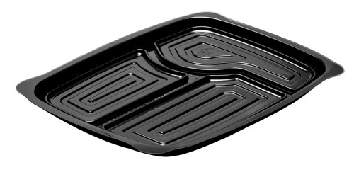 Take-Out Container Base PET Black Rectangle 600/Case