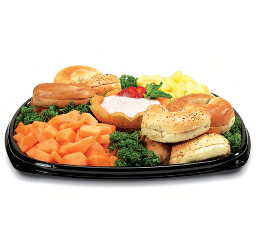 Catering Tray Base & Lid Combo 14 IN PET Black 50/Case