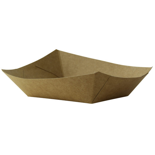 Food Tray 13.5 OZ Paper Kraft Boat Grease Resistant 250 Count/Pack 4 Packs/Case 1000 Count/Case