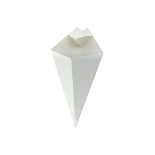 Take-Out Cone 5 OZ Paper White With Sauce Compartment Freezer Safe 25 Count/Pack 20 Packs/Case 500 Count/Case