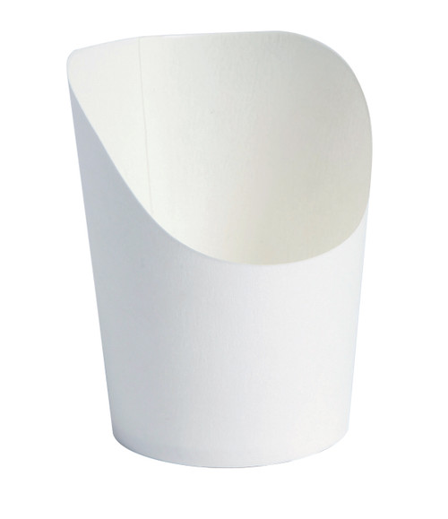 French Fry Cup & Scoop 1.9X3.1 IN Paper White Round Grease Resistant 50 Count/Pack 10 Packs/Case 500 Count/Case