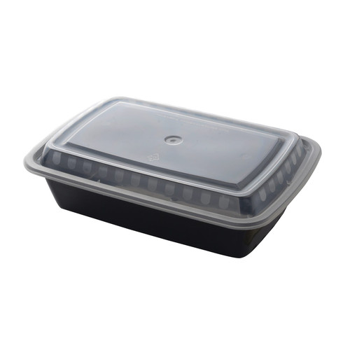 Take-Out Container Base & Lid Combo 38 OZ PP Rectangle Microwave Safe 150/Case