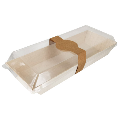 Samurai Serving Tray 8.4X3.3X1.1 IN Wood Natural Rectangle Microwave Safe 100 Count/Pack 1 Packs/Case 100 Count/Case