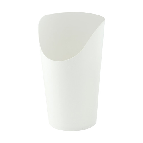 French Fry Cup & Scoop 12 OZ 2.36X5.3 IN Paper White Round Grease Resistant 50 Count/Pack 20 Packs/Case 1000 Count/Case