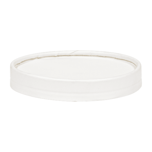 Lid Large (LG) Paper White For 16-24-32 OZ Squat Container 500/Case