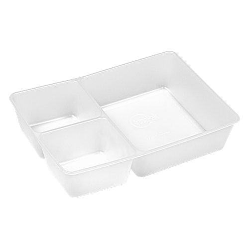 INNOBOX EDGE™ Take-Out Container Insert 40 OZ 7.4375X5.125X1.8 IN 3 Compartment PP Clear 250/Case