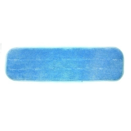 MicroWorks® Wet Mop Pad 5X18 IN Blue Microfiber Launderable No Scrub Hook and Loop Back 12 Count/Pack 16 Packs/Case