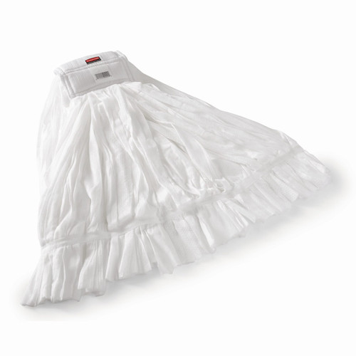 Wet Mop Large (LG) White Non-Woven Fiber Disposable 5IN Headband 24/Case