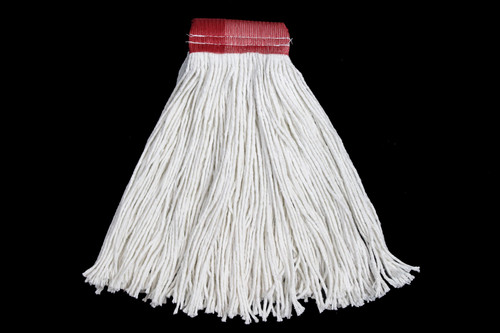 Mop Head White Red Rayon 4PLY Cut End 1/Each