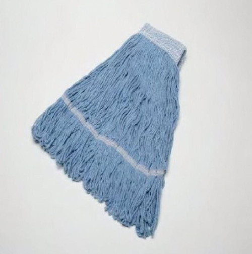 SKILCRAFT® Inhibitor™ Wet Mop Head 19 OZ Blue Rayon Acrylic Recycled Fiber 4PLY Loop End 5.5 IN Headband 12 Count/Case