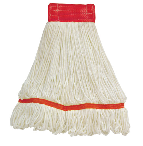MaxiPlus® Mop Head Large (LG) White Microfiber Loop End 5IN Headband 1/Each