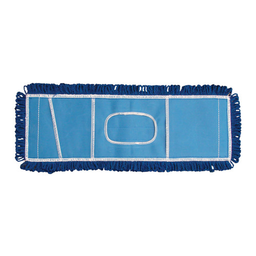 Dust Mop Head Blue Microfiber With 18IN Head Flat Pad No Binding 1/Each