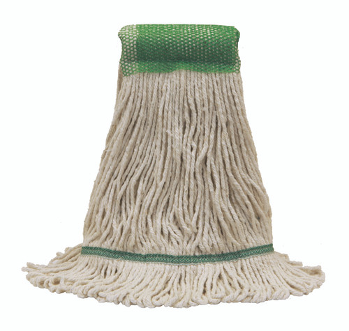 MaxiCotton™ Mop Head Medium (MED) 15.5X6X1 IN White Cotton 4PLY Loop End 5IN Mesh Headband 1/Each