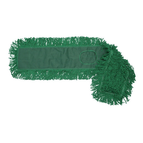 MaxiDust® Dust Mop Head 60X5 IN Green Cotton 2PLY Loop End Quick Change 1/Each