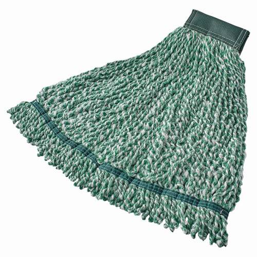 Web Foot® Wet Mop Large (LG) 24 FLOZ Green Microfiber 5IN Headband Large 6 Count/Case