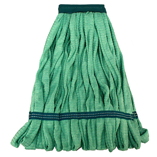 Impact® Tube Wet Mop XL Green Microfiber Canvas Wide Band Tailband 12/Case
