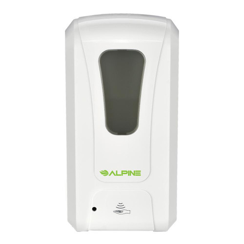 Hand Sanitizer & Soap Dispenser Liquid Gel 1200 mL White ABS Touchless Surface Mount 1/Each