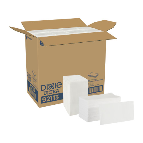 Dixie Ultra® Folded Guest Towel 13X17 IN 1PLY Linen Paper White 1/6 Fold 800/Case