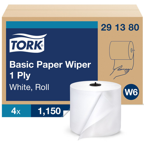 Tork Basic Roll Paper Towel W6 7.68IN X1150FT White Refill 1.51IN Core Diameter 1 Count/Pack 4 Packs/Case 4 Count/Case