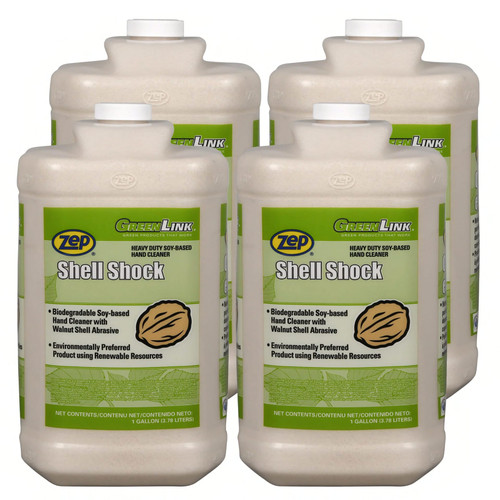 Shell Shock Hand Cleaner 1 GAL Cinnamon Spiced Apple Soy-Based With Soy & Walnut Shell Scrubbers 4/Case