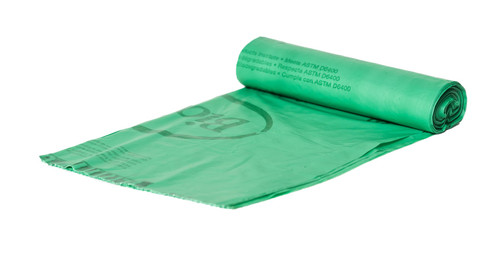 Compostable Liner 42X48 IN 48 GAL Green Plant Fiber 0.8MIL 10 Count/Pack 8 Packs/Case 80 Count/Case