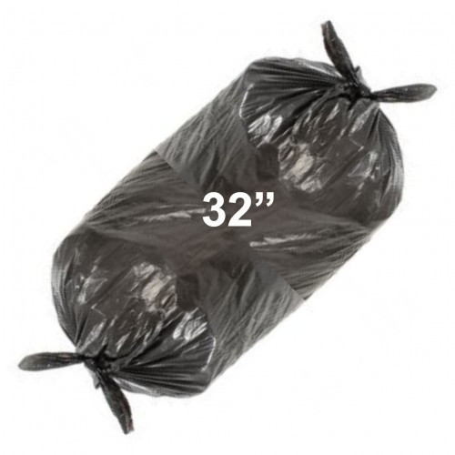 Compactor Bag 32 IN Black Plastic 3.5MIL Roll Tube 1/Roll