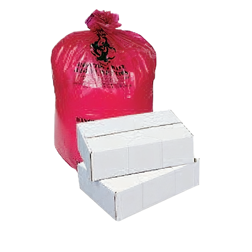 Biohazard Bag 30X36 IN Red Plastic 1.25MIL 100/Case