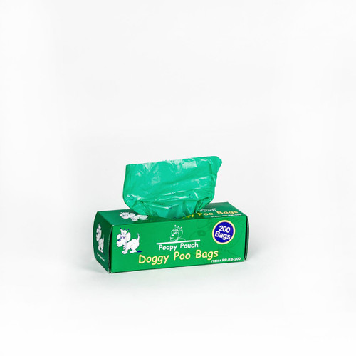 Poopy Pouch Pet Waste Bag 8X13 IN Green Universal 200 Count/Roll 10 Rolls/Case 2000 Count/Case