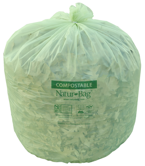 Compostable Liner 54X59 IN 96 GAL Green Plastic 0.9MIL 60/Case