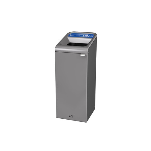 Configure™ Paper 1-Stream Trash Can 14.78X19.50X37.97 IN 15 GAL Gray Metal 1/Each