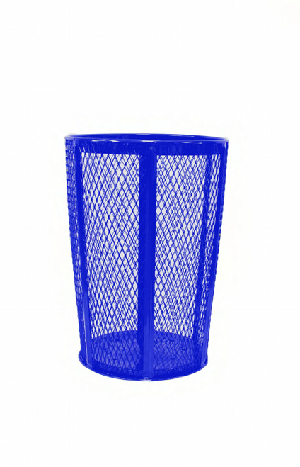 Classic Collection Trash Can 23X33 IN 48 GAL Blue Round Steel Outdoor Mesh 1/Each