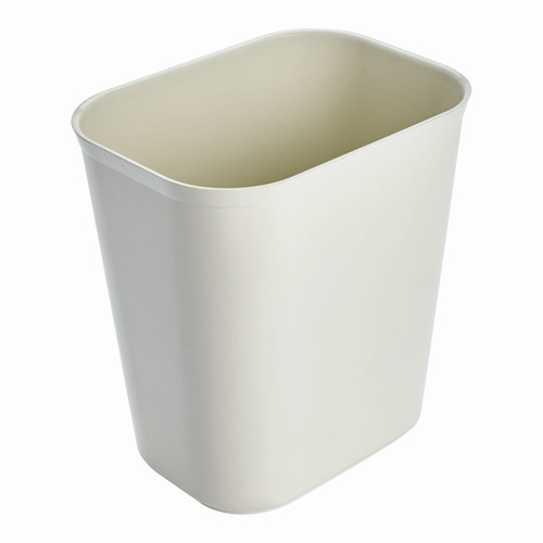 Trash Can 8.25X11.13X12.25 IN 14 QT Beige Resin Fire Resistant 1/Each