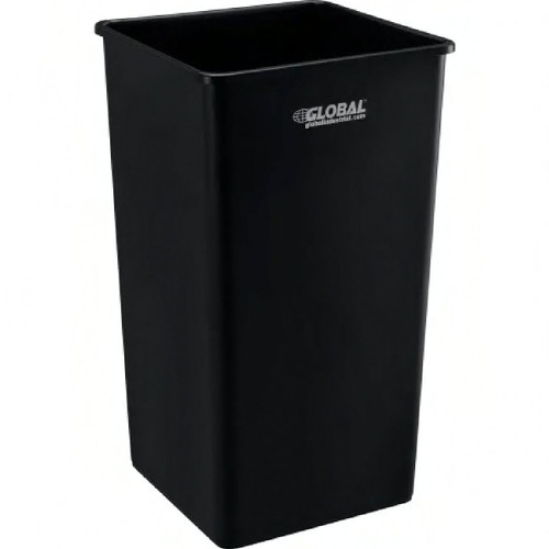 Global Industrial™ Trash Can 19.5X19.5X34 IN 55 GAL Black Square Plastic Indoor/Outdoor Open 1/Each