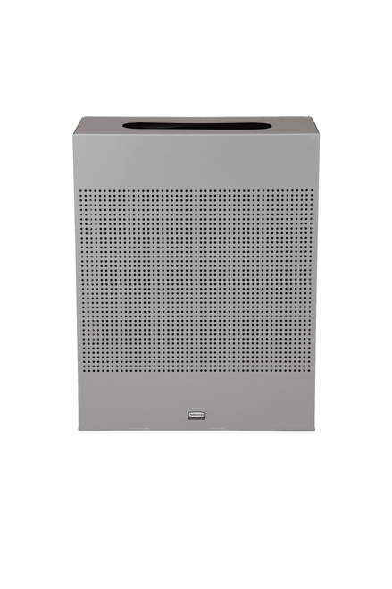 Silhouettes 1-Stream Trash Can 26X15X31 IN 22.5 GAL Stardust Silver Metallic Rectangle Steel With Hinged Lid 1/Each