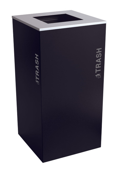 Kaleidoscope Collection™ Black Tie Series Trash Can 36 GAL Black Square Indoor 1/Each