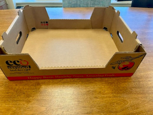 Tomato Corrugated Tray 16.63X21.75X6 IN Kraft Red Black C-Flute 275# 1/Each