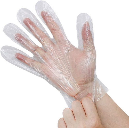 Gloves Large (LG) Plastic Disposable 500 Count/Pack 10 Packs/Case 5000 Count/Case