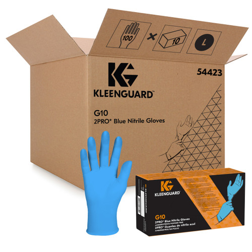 KleenGuard™ Food Service Gloves Large (LG) Blue 6MIL Nitrile Rubber Powder-Free 100 Count/Pack 10 Packs/Case