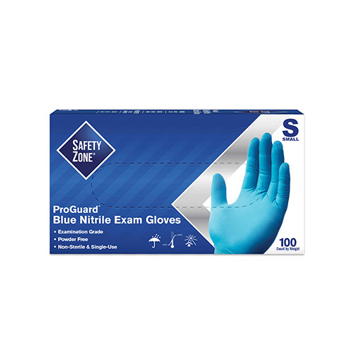 Gloves Small (SM) Blue 3MIL Nitrile Rubber Disposable Powder-Free 1000/Case