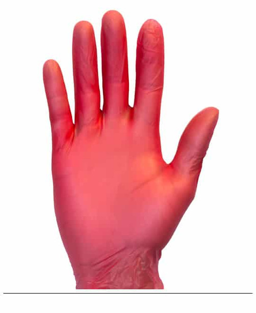 Gloves Small (SM) Red Vinyl Powder-Free 1000/Case