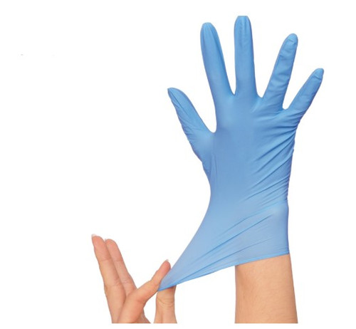 ADVANCE Examination Gloves Medium (MED) Blue 5MIL Nitrile Powder-Free Ambidextrous Beaded Cuff 100 Count/Box 10 Box/Case