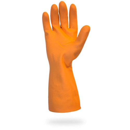 Safety Zone® Small (SM) 12 IN Orange 28MIL Heavy Duty Neoprene Latex Blend Flock Lined Diamond Grip 12/Dozen